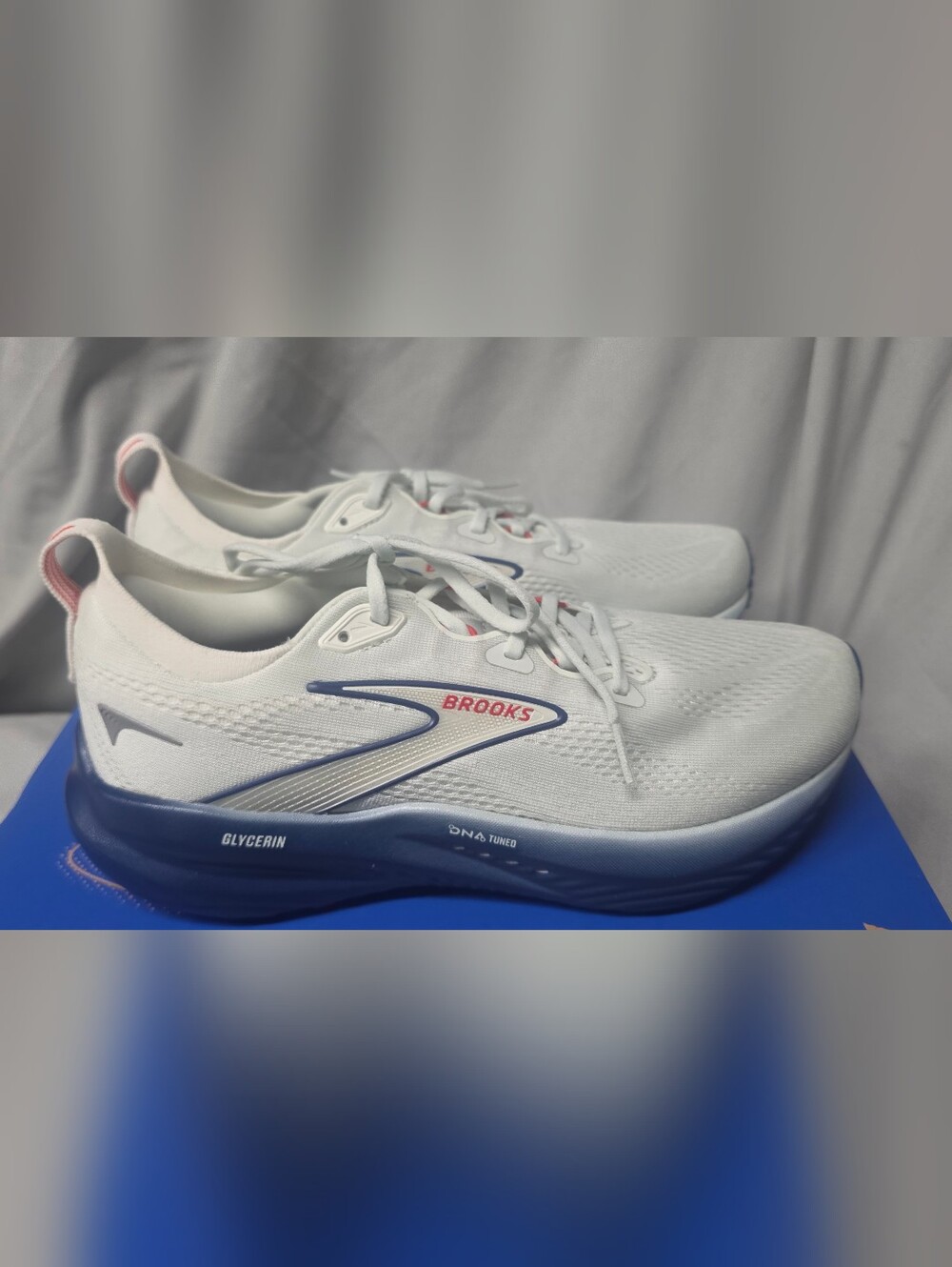 Brooks Glycerin 22 Running Shoes Gray Navy Red Men Size 9 NWB - Picture 3 of 7